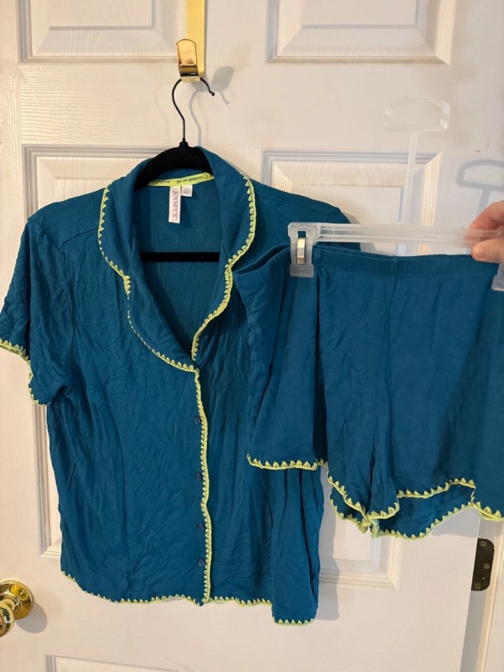 Joyspun Summer Pajama Set Shorts Green Size M